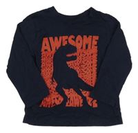 Tmavomodré tričko s dinosaurom Primark
