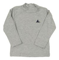 Sivé melírované tričko s rolákom a potlačou Lupilu