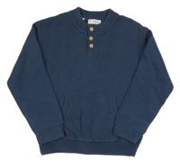 Tmavomodrý sveter s gombíky MNG