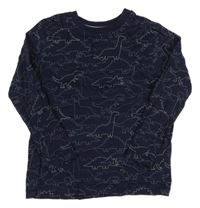 Tmavomodré triko s dinosaury George 