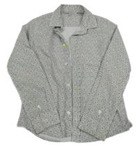 Bílo-černá květovaná košile Papermoon