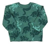 Tmavozelená mikina s dinosaurami Primark