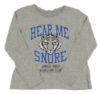 Šedé melírované triko s tygrem George 