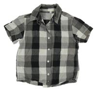 Sivo-čierno-biela kockovaná košeľa C&A