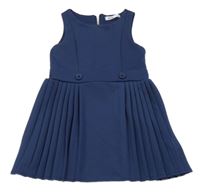 Tmavomodré plisované šaty Sinsay