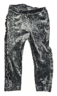 Strieborné zamatové legíny s volánikmi Polarn O. Pyret