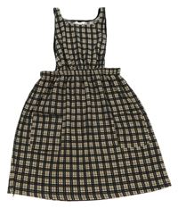 Čierno-béžová kockovaná na traká sukňa George