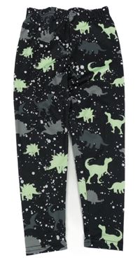 Černé sportovní skvrnité legíny s dinosaury