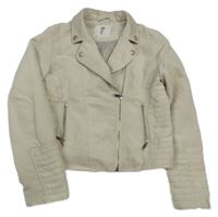 Béžový semišový podšitý crop křivák H&M