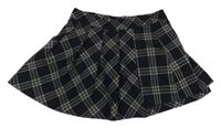 Tmavomodrá kockovaná sukňa Zara