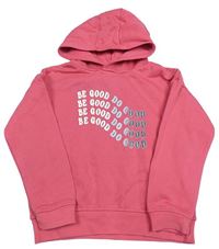 Tmavoružová mikina s nápismi a kapucňou PRIMARK