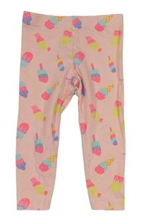 Svetloružové capri legíny s nanuky a zmrzlinkami PRIMARK