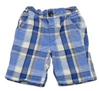 Modro-bílo-černé kostkované chino plátěné kraťasy Next