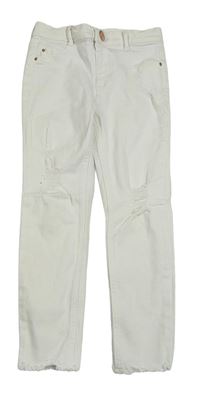 Bílé skinny rifle s prošoupáním RIVER ISLAND