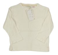 Nové - bílé žebrované oversize triko s kapsou ZARA