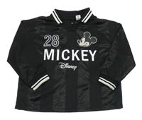 Černý pruhovaný sportovní dres s Mickey a límečkem H&M
