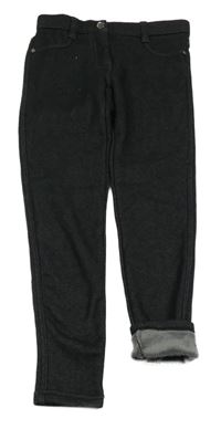 Černé zateplené tregíny riflového vzhledu YIGGA