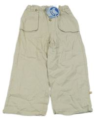 Nové - světlebéžové vzorované široké kalhoty NOUKIE'S