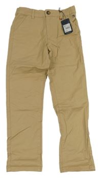 Nové - béžové chino plátěné kalhoty MAINE