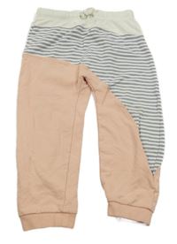 Pudrovo-modrošedo-bílé tepláky s pruhy M&S