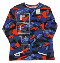 Nové - army pyžamové triko s nápisem a kopačkami Next