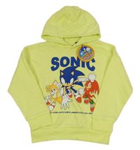 Nové - citronová mikina se Sonicem s kamarády a kapucí PRIMARK