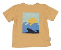 Svetlooranžové tričko s potlačou Topolino