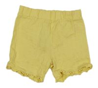 Žlté rebrované kraťasy s volánikmi PRIMARK