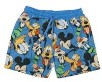 Modré plážové kraťasy s Mickey s kamarády Disney