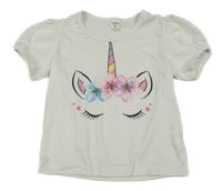 Biele tričko s jednorožcom SHEIN