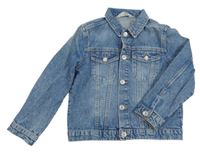 Modrá šisovaná riflová bunda s límečkem H&M