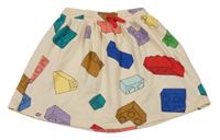 Vanilková tepláková sukňa s barevnými lego kostičkami H&M