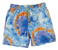 Modro-oranžové batikované plážové kraťasy Nutmeg