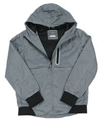 Sivá šušťáková jarná bunda s kapucňou Primark