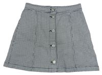 Čierno-biela kockovaná rifľová prepínaci sukňa H&M