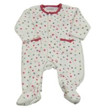 Biely kvetovaný zamatový overal