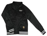 Čierna športová prepínaci mikina s nápisom