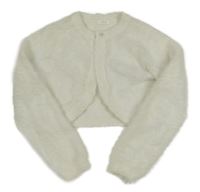 Smotanové trblietavé chlpaté svetrové bolerko Next