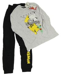 Nové - Světlešedo-černé pyžamo s Pikachu Primark