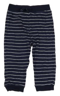 Tmavomodro-biele pruhované ľahké tepláky George