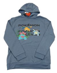 Nové - Modrošedá mikina s Pokémony a kapucňou Primark