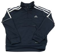 Tmavomodrá sportovní funkční mikina s logem Adidas