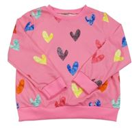 Ružová mikina so srdiečkami Shein