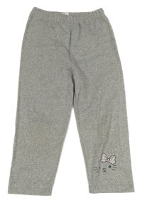 Sivé melírované capri legíny s mačkou