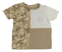 Hnědo-bílo-army tričko s nápisem George