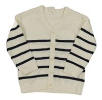 Smetanovo-tmavomodrý prepínaci sveter s pruhmi H&M