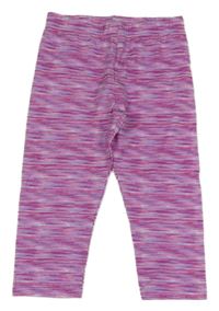Fialovo-fuchsiovo-ružové melírované capri legíny Primark