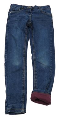 Tmavomodré podšité skinny rifle