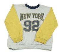 Bielo-žltá mikina s nápisom a číslom H&M