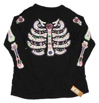 Nové - Černé triko s kostmi Dunnes